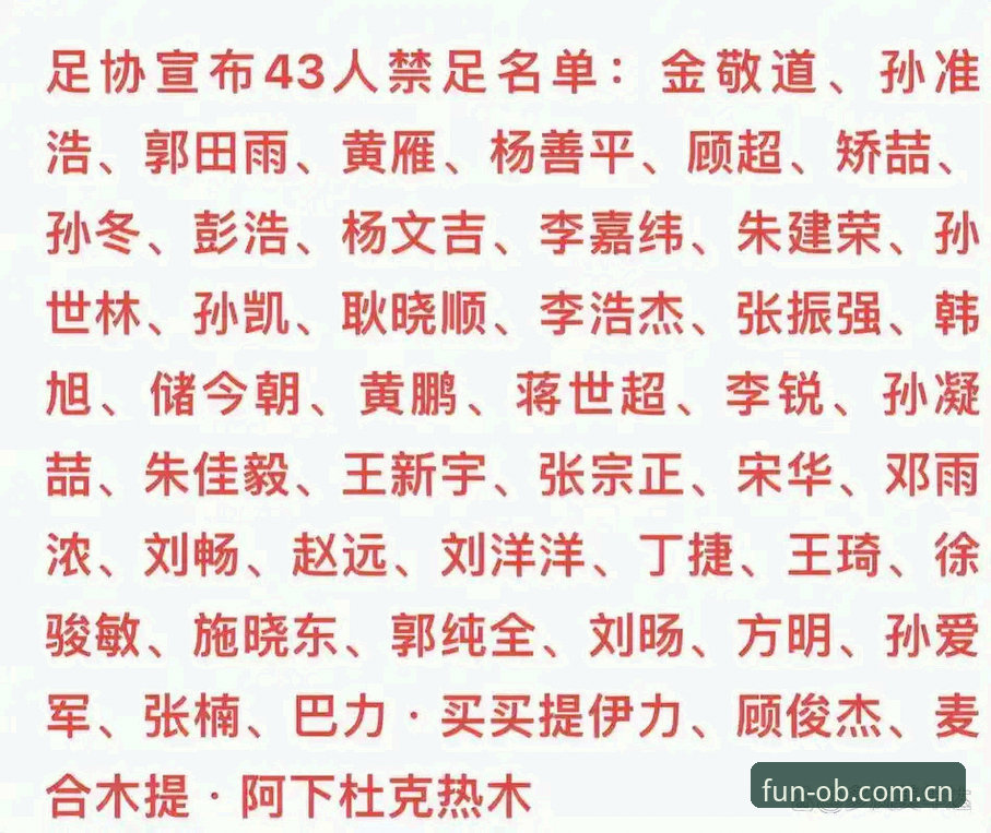 足协第三批禁足名单详解：一场足球腐败的深度清理